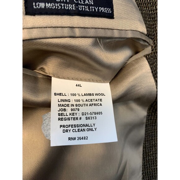 Oak Creek Tweed Blazer Mens 44L Lambs Wool Jacket Brown Sportcoat - Picture 11 of 11